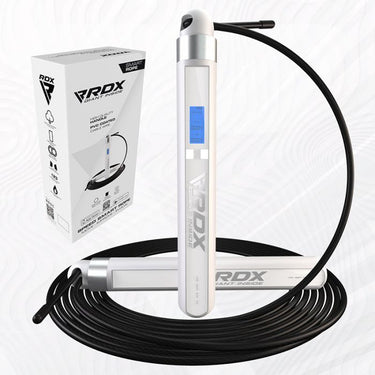 CUERDA DE SALTAR CON CONTADOR DIGITAL INTELIGENTE RECARGABLE DE 10.3 PIES RDX 75 CON USB Y APLICACIÓN